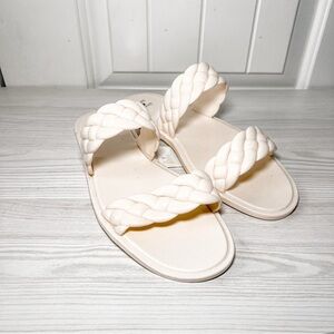 Shade & Shore New White Braided Sandals 11